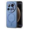 Per Xiaomi 15 Ultra Solid Color Retro Magsafe PU Back Cover Custodia per telefono (blu)