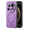 Per Xiaomi 15 Ultra Solid Color Retro Magsafe PU Back Cover Custodia per telefono (viola)