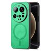 Per Xiaomi 15 Ultra Solid Color Retro Magsafe PU Back Cover Custodia per telefono (verde)