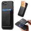 Per iPhone 16e Retro Magsafe Card Bag PU Cover posteriore Custodia per telefono (nero)