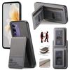 Per vivo V40 Lite 4G Twill Tessuto Pelle Verticale Flip RFID Card Bag Custodia per Telefono (Grigio)