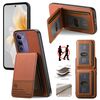 Per vivo V40 Lite 4G Twill Tessuto Pelle Verticale Flip RFID Card Bag Custodia per Telefono (Marrone)