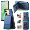 Per vivo Y04 Twill Fabric Leather Vertical Flip RFID Card Bag Custodia per telefono (blu)