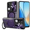 Custodia per telefono con supporto magnetico scorrevole Camshield per vivo Y29 4G CD Texture (viola)