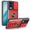 Per OnePlus Nord CE4 Lite Custodia per fotocamera scorrevole Design TPU Hybrid PC Phone Case (Rosso)