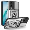 Per OnePlus Nord CE4 Lite India Custodia per fotocamera scorrevole TPU Hybrid PC Phone Case (argento)