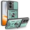Per Realme Neo7x / P3 5G Custodia per telefono con design scorrevole per fotocamera in TPU ibrido per PC (verde menta)