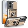 Per Realme Neo7x / P3 5G Custodia per telefono con design scorrevole per fotocamera TPU Hybrid PC (oro)
