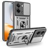 Per Realme Neo7x / P3 5G Custodia per telefono con design scorrevole per fotocamera TPU Hybrid PC (argento)