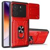 Per Redmi Note 14 4G 163,25 mm Custodia per telefono scorrevole Camshield TPU+PC con slot per schede (rosso)