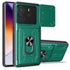 Per Redmi Note 14 4G 163,25 mm Custodia per telefono scorrevole Camshield TPU+PC con slot per schede (verde scuro)