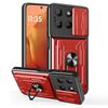 Per Motorola Moto G15 Custodia per telefono scorrevole Camshield TPU+PC con slot per schede (rosso)