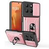 Per Motorola Moto G15 Custodia per telefono cellulare in TPU+PC con slot per schede e scorrevole Camshield (oro rosa)