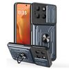 Per Motorola Moto G15 Custodia per telefono TPU+PC con slot per schede scorrevole Camshield (grigio)