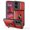 Per Motorola Moto G05 Custodia per telefono in TPU+PC con slot per schede scorrevole Camshield (rosso)