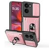 Per Motorola Moto G05 Custodia per telefono cellulare in TPU+PC con slot per schede e scorrevole Camshield (oro rosa)