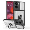 Per Motorola Moto G05 Custodia per telefono in TPU+PC con slot per schede scorrevole Camshield (bianco)