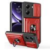 Per Xiaomi Poco X7 Pro Custodia per telefono scorrevole Camshield TPU+PC con slot per schede (rosso)