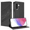 Per Samsung Galaxy A36 Custodia per telefono in pelle retrò con portafoglio multifunzionale in rilievo (nero)