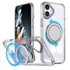 Per iPhone 16 Custodia per telefono con supporto magnetico MagSafe girevole a 360 gradi (trasparente)