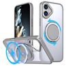 Per iPhone 16 Plus Custodia per telefono con supporto magnetico MagSafe girevole a 360 gradi (grigio titanio)