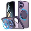 Per iPhone 16 Plus Custodia per telefono con supporto magnetico MagSafe girevole a 360 gradi (viola)