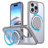 Per iPhone 16 Pro Custodia per telefono con supporto magnetico MagSafe girevole a 360 gradi (grigio titanio)