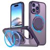 Per iPhone 16 Pro Custodia per telefono con supporto magnetico MagSafe girevole a 360 gradi (viola)