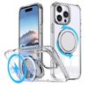 Per iPhone 16 Pro Max Custodia per telefono con supporto magnetico MagSafe girevole a 360 gradi (trasparente)