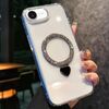 Per iPhone 16e Love Glitter Powder MagSafe Holder Custodia per telefono con pellicola per obiettivo (nero)