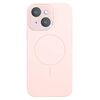 Per iPhone 13 Custodia sottile in silicone liquido MagSafe Circle (rosa)