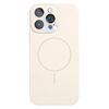 Per iPhone 15 Pro Custodia sottile in silicone liquido MagSafe Circle (bianco antico)