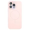 Per iPhone 16 Pro Max Custodia sottile in silicone liquido MagSafe Circle (rosa)