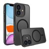 Per iPhone 11 Custodia per telefono TPU ibrida per PC MagSafe antiurto a quattro angoli (nero)