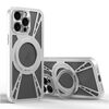 Per iPhone 14 Pro Custodia per telefono MagSafe con supporto in metallo cavo di raffreddamento (argento)