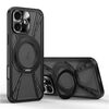 Per iPhone 16 Custodia per telefono MagSafe con supporto in metallo cavo di raffreddamento (nero)