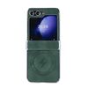 Per Samsung Galaxy Z Flip5 5G Custodia pieghevole magnetica invisibile in pelle di pecora per PC elettrolitico MagSafe (verde)