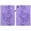 Per Samsung Galaxy Tab A8 10.5 2021 Custodia per tablet intelligente in pelle goffrata con cuoricini (viola)
