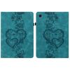 Per Samsung Galaxy Tab A8 10.5 2021 Custodia per tablet intelligente in pelle goffrata con cuoricini (verde)