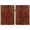 Per Samsung Galaxy Tab A 9.7 T550 Custodia per tablet in pelle goffrata con motivo Love Hearts (marrone)