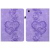 Per Samsung Galaxy Tab A 9.7 T550 Custodia per tablet in pelle goffrata con cuoricini (viola)