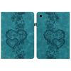 Per Samsung Galaxy Tab A 9.7 T550 Custodia per tablet in pelle goffrata con motivo Love Hearts (verde)
