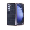 Per Samsung Galaxy Z Fold5 5G Custodia pieghevole per telefono con motivo coccodrillo in PC elettrolitico (nero)