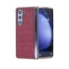 Per Samsung Galaxy Z Fold5 5G Custodia pieghevole per telefono con motivo coccodrillo in PC elettrolitico (rosso)