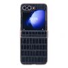 Per Samsung Galaxy Z Flip5 5G Custodia pieghevole per telefono con motivo coccodrillo in PC elettrolitico (nero)