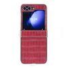Per Samsung Galaxy Z Flip5 5G Custodia pieghevole per telefono con motivo coccodrillo in PC elettrolitico (rosso)