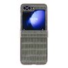 Per Samsung Galaxy Z Flip5 5G Custodia pieghevole per telefono con motivo a coccodrillo in PC elettrolitico (verde)