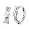 Orecchini a nodo intrecciato in argento sterling S925 ossidato Orecchini a corda intrecciata (SCE1837)