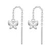 Orecchini a farfalla in argento sterling S925 placcati in platino (SCE1831)