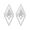 Orecchini a bottone geometrico triangolare in argento sterling S925 placcati in platino (SCE1835)